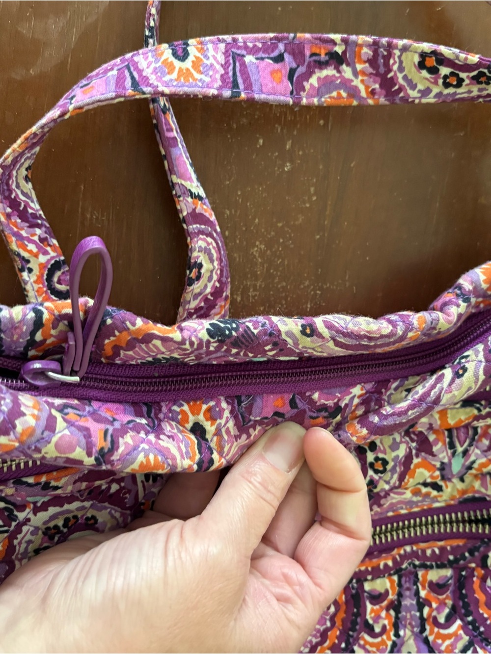 Vera Bradley Purple Paisley Crossbody Bag - Picture 5 of 16